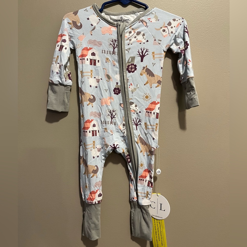 Caden Lane Bamboo Barnyard print,95% bamboo viscose & 5% spandex, 0-3 m …
